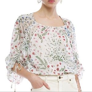 JOIE | Neema Ruched Sleeve Floral Print Top